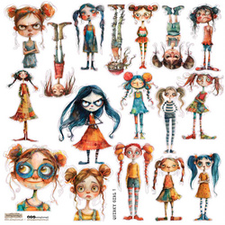 Naklejki papierowe - ScrapLove - Quirky Girl 1 szalone dziewczynki