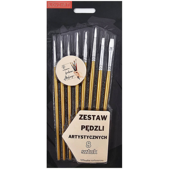 Zestaw malarski - farby akrylowe LOVEART 24x12 ml, 8 pędzli, paletka