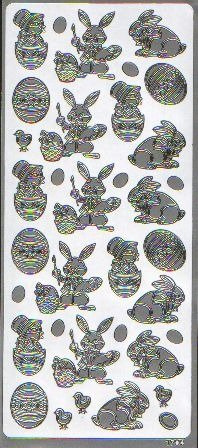 Naklejka ozdobna WIELKANOCNA srebrna