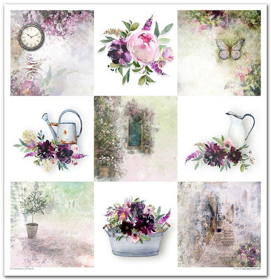 Zestaw papierów do scrapbookingu 30x30 - Garden of Dreams kwiaty
