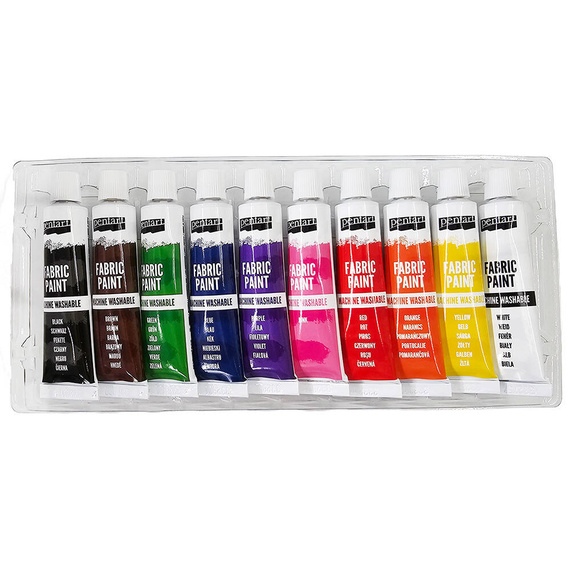 Farby do tkanin w tubkach - Fabric Paint 10x16 ml - Pentart