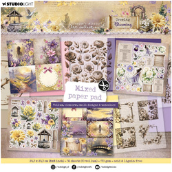 Zestaw papierów do scrapbookingu 20x20 - StudioLight - Vellum Unicolor & Elements Growing & Blooming