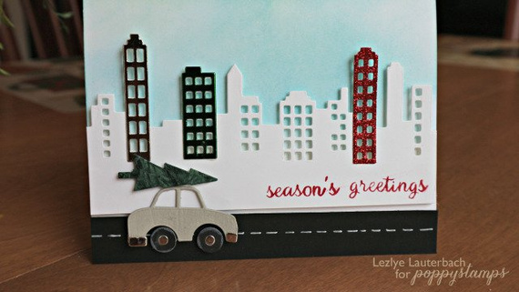 Wykrojnik - Poppystamps - Downtown Skyscrapers - kamieniczki