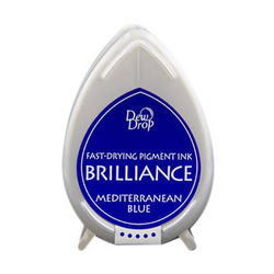 Szybkoschnący tusz pigmentowy Brilliance Drop - Mediterranean Blue - Tsukineko