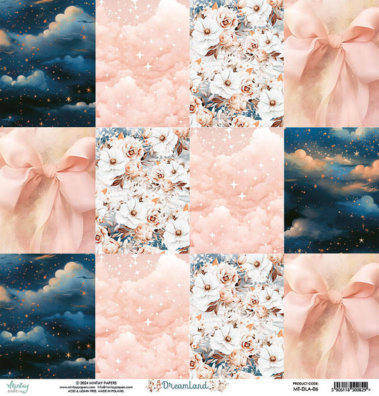Papier do scrapbookingu 30x30 - Mintay - Dreamland 06