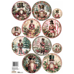 Papier ryżowy A4 - Scraplove - Medallion Nutracker 1 - Medaliony Dziadki do orzechów