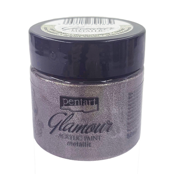 Farba akrylowa Glamour - Pentart - metaliczne stare srebro 50ml