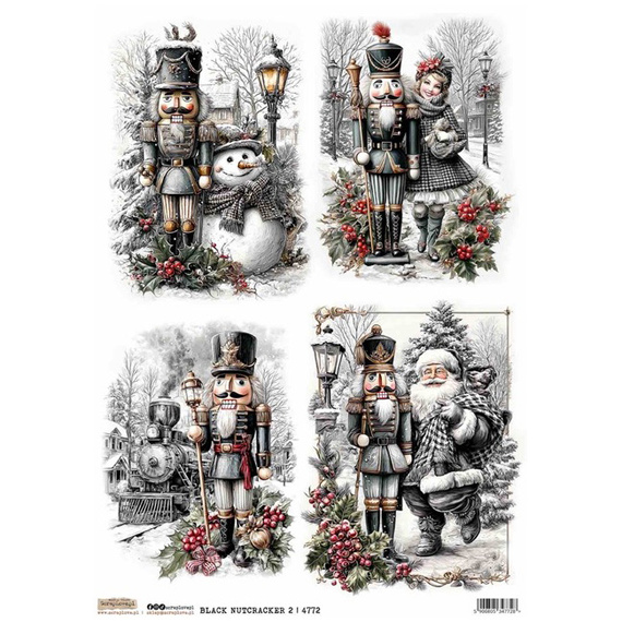 Papier ryżowy A4 - Scraplove - Black Nutracker 2 - Czarny dziadek do orzechów