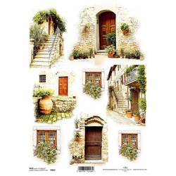 Papier ryżowy do decoupage A4 ITD-R0462 drzwi