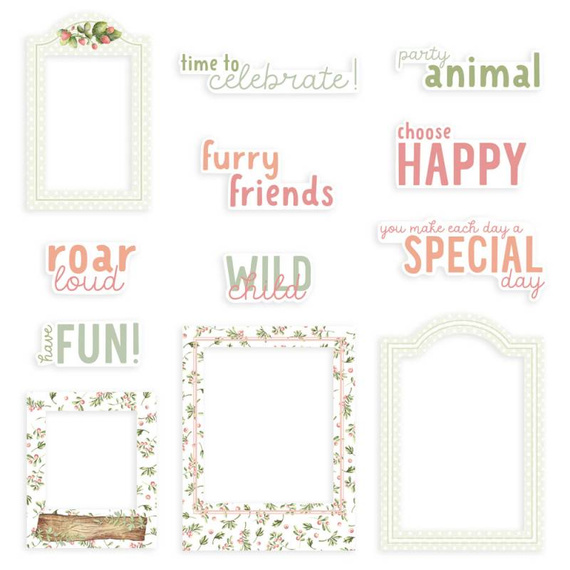 Zestaw elementów Frames and Words Woodland cuties 12szt - P13