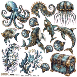 Naklejki papierowe - ScrapLove - Sea World - Steampunk Morskie 3