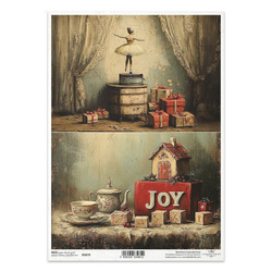 Papier ryżowy do decoupage A4 - baletnica, porcelana, domek - R2679 - Itd Collection