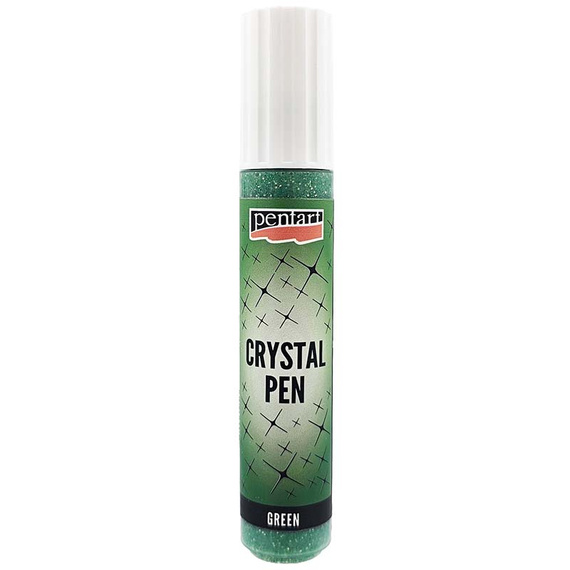 Pasta crystal brokatowa zielona 30ml w pisaku - Pentart