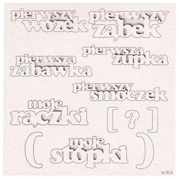 Tekturka - zestaw słów "Pierwsze skarby" - Scrapiniec