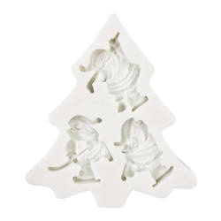 Foremka silikonowa - Pentart - 3 Mikołaje na choince