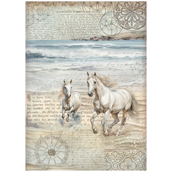 Papier ryżowy A4 - Stamperia - Silent Sea konie