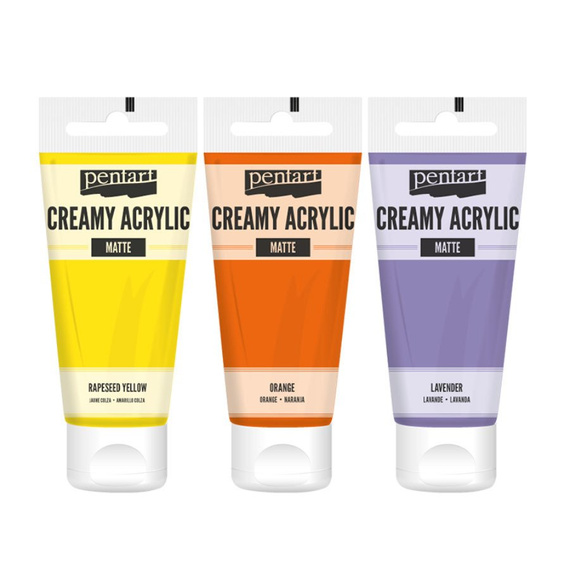Farba akrylowa creamy acrylic matowa czarna/black matte 60ml - Pentart