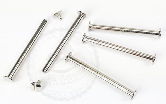 Śruba introligatorska metalowa 60mm srebrna 1szt