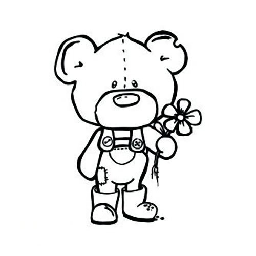 Stempel - Miś z kwiatkiem - Agateria