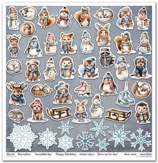Zestaw papierów do scrapbookingu 30x30 - Itd Collection - Winter Fun