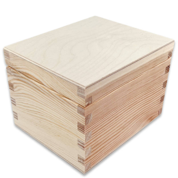 Drewniane pudełko na biżuterię - szkatułka sosnowa do decoupage 14,5×12 ×10 cm