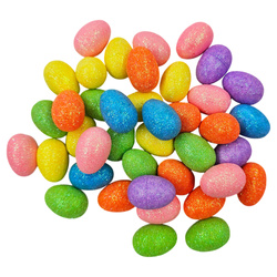 Jajka styropianowe kolorowe brokatowe 2,5cm - 40szt