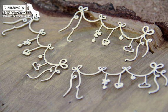 Tekturka Believe in Unicorns - garlands - girlandy - Scrapiniec