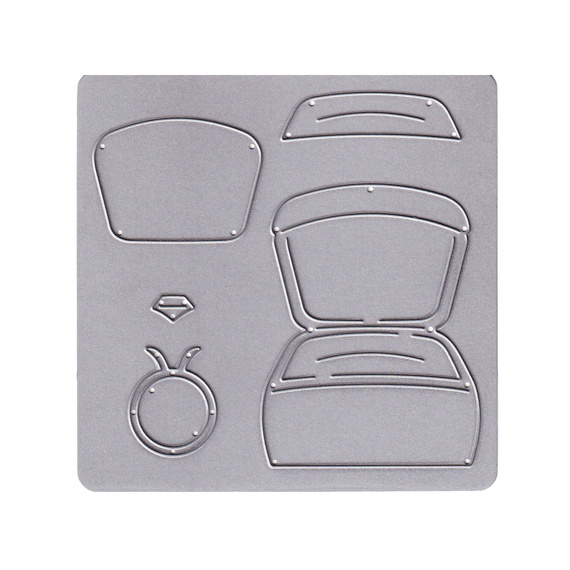 Wykrojnik - Cottage Cutz - Ring & Ring Box - wzór: pierścionek zareczynowy w pudełeczku