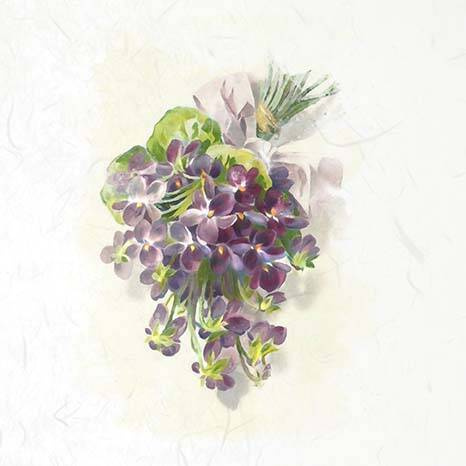 Zestaw papierów ryżowych - ITD RSM076 kwiaty, fiołki