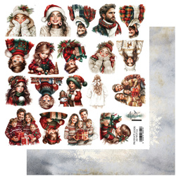Papier do scrapbookingu 30x30 - Alchemy of Art - dodatki do samodzielnego wycięcia Wonderful Christmas Time, ludzie