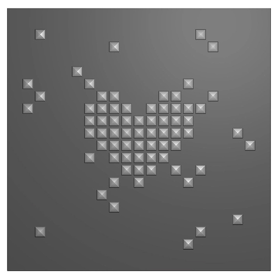 Folder do embossingu - Nellie's Choice - EF3D109 serce pixel