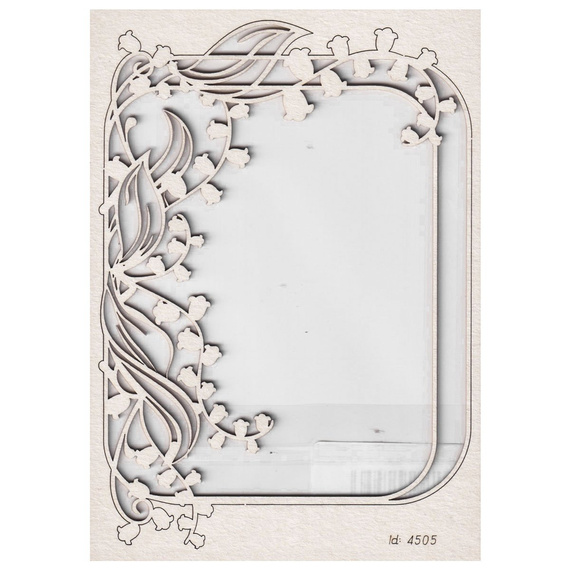 Tekturka - Lilly of the valley - rectangle frame 02 - prostokątna ramka 02 SC