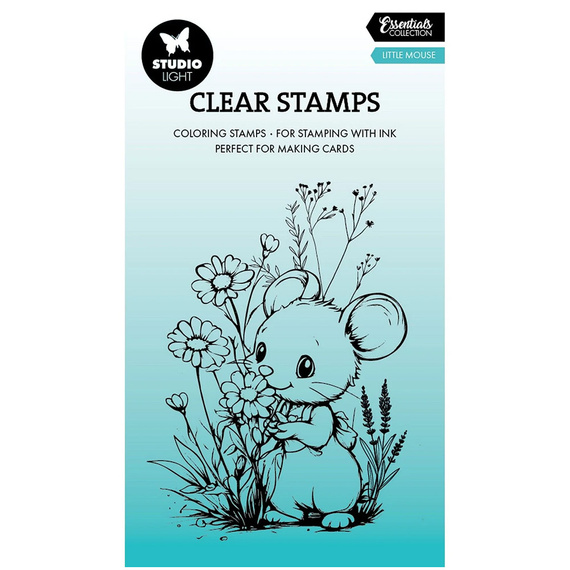 Stempel przezroczysty - StudioLight - Little mouse myszka w kwiatach