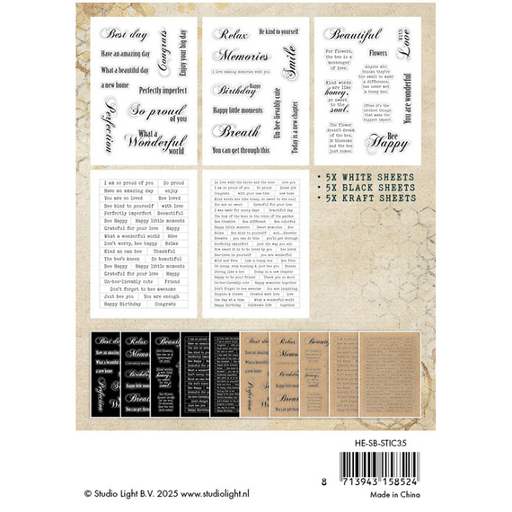 Naklejki - StudioLight - Sentiments Sweet Bee Memories