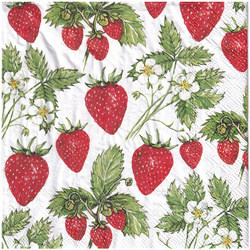 Serwetka 33x33cm - Delicious Strawberry truskawki