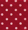 Filc 30x40cm ciemny czerwony w białe kropki
