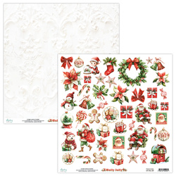 Papier z emementami do scrapbookingu 30x30 - Mintay - Holly Jolly