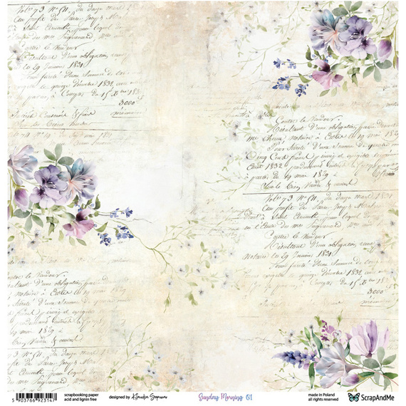 Papier do scrapbookingu 30x30 - ScrapAndMe - Sunday Morning 01/02
