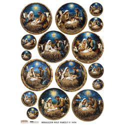 Papier ryżowy A4 - Scraplove - Medallion Holy Family 2 - Medaliony Święta Rodzina 2