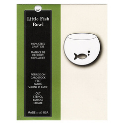 Wykrojnik - Poppystamps - Little Fish Bowl / akwarium, rybka