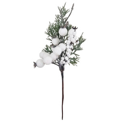 Gałązka świąteczna biała oszroniona - 1 gałązka