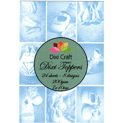 Zestaw papierów do scrapbookingu 7x10 cm - Dixi Craft ciąża, buciki, noworodek