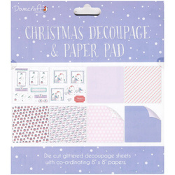 Zestaw papierów i elementów do scrapbookingu Christmas Decoupage & Paper Pad - Purple