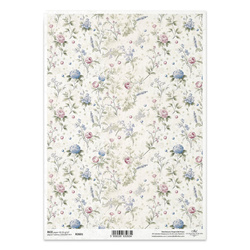 Papier ryżowy do decoupage A4 ITD-R2601 tapeta kwiatowa
