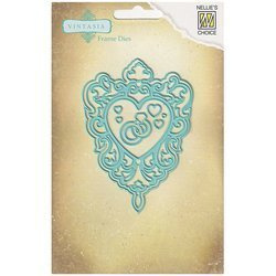 Wykrojnik - Nellie's Choice - VIND025 ramka serce obrączki ślub wesele serduszka