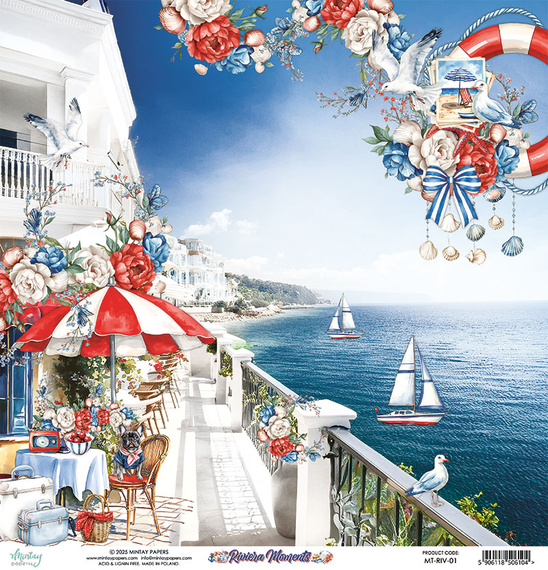 Papier do scrapbookingu 30x30 - Mintay - Riviera Moments 01