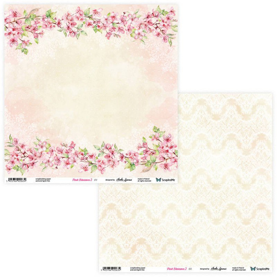 Zestaw papierów do scrapbookingu 30x30 - ScrapAndMe - Pink Blossom 2