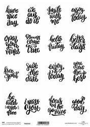 Papier do scrapbookingu A4 - napisy