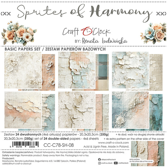 Zestaw papierów do scrapbookingu 20x20 - Craft o'clock - Sprites of Harmony - BASIC