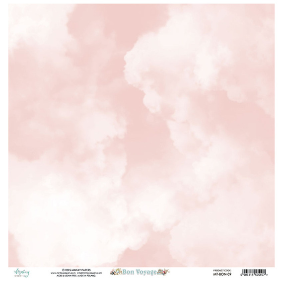 Papier z emementami do scrapbookingu 30x30 - Mintay - Bon Voyage
